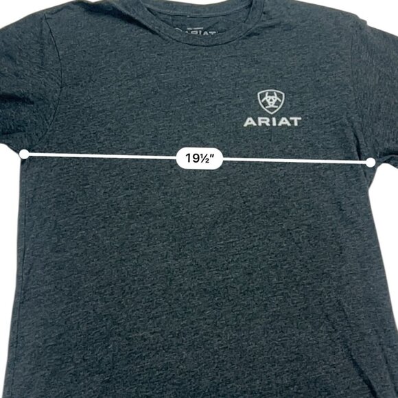 Ariat Men's Long Sleeve T-Shirt American Flag Logo Size L - Picture 7 of 9